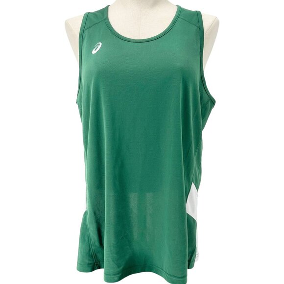 Asics Motion Dry Tank Top Womens XL Green White Lightweight Breathable Athletic - Picture 1 of 8